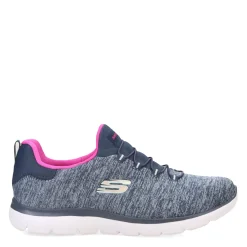 Hot Skechers Women's , Summits - Quick Getaway - Wide Width Grey Navy Pink