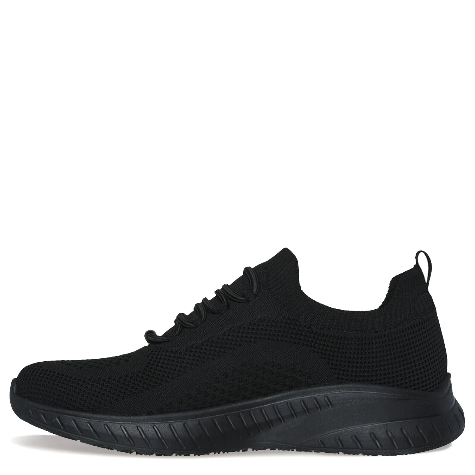 Discount Skechers Work Women's , Relaxed Fit: BOBS Sport Squad Chaos Slip Resistant Sneaker - Wide Width Black