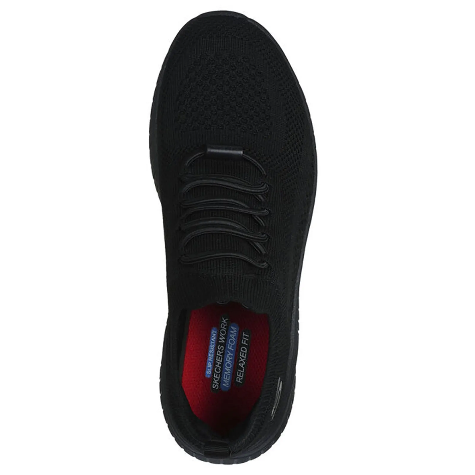 Discount Skechers Work Women's , Relaxed Fit: BOBS Sport Squad Chaos Slip Resistant Sneaker - Wide Width Black