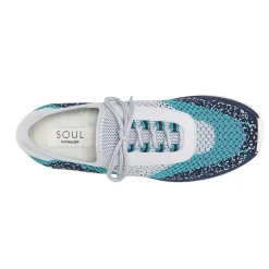 Discount SOUL Naturalizer Women's , Charlie-Knit Slip-On Sneaker Grey Turquoise