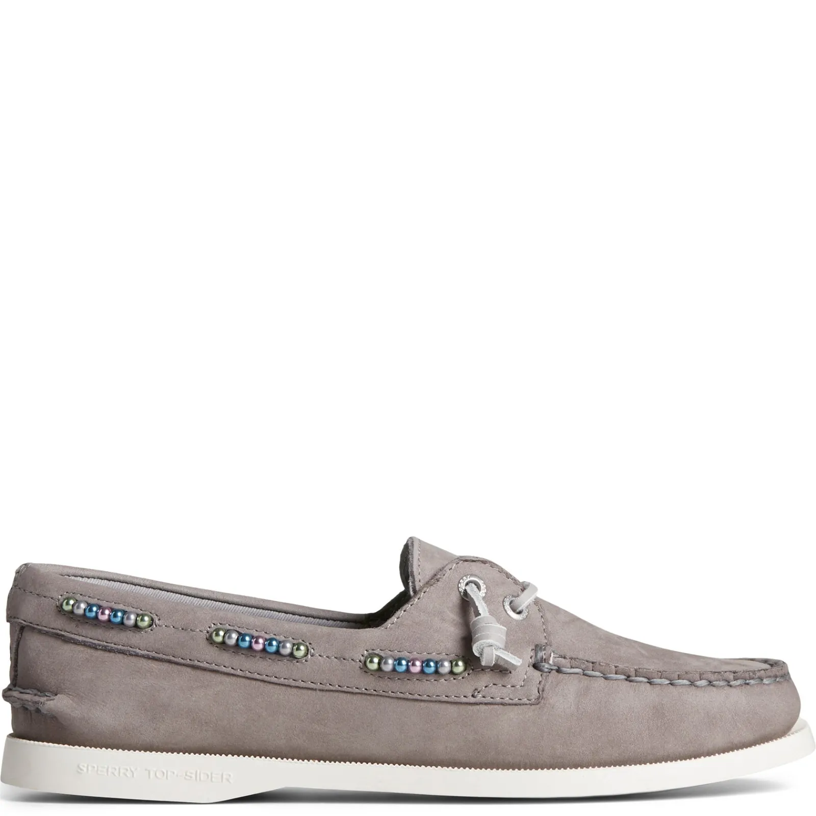 New Sperry Women's , Authentic Original 2-Eye Beaded Boat Shoe Grey