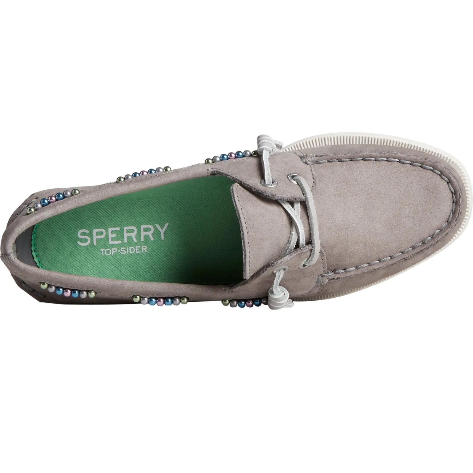 New Sperry Women's , Authentic Original 2-Eye Beaded Boat Shoe Grey
