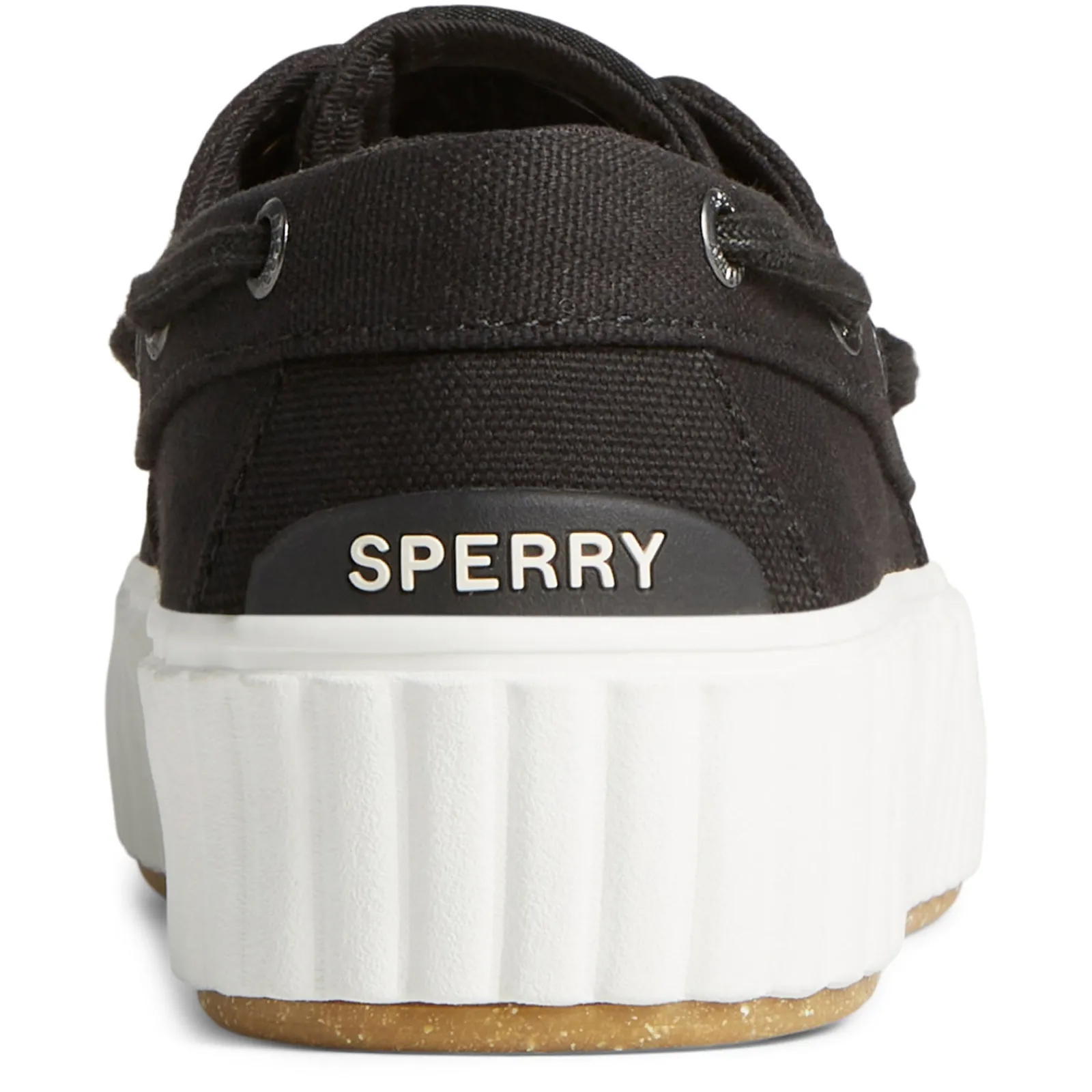 Hot Sperry Women's , Pier Wave Boat Platform Sneaker Black