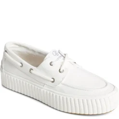 Hot Sperry Women's , Pier Wave Boat Platform Sneaker White