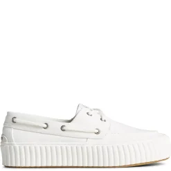Hot Sperry Women's , Pier Wave Boat Platform Sneaker White