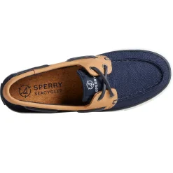 New Sperry Women's , SeaCycled Bahama II Sneaker Navy Jacquard