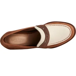 Hot Sperry Women's , Seaport Two-Tone Penny Pump Brown / Cream