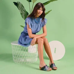 Sale Spring Step Women's , Footy Sandal Blue Multi