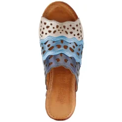Outlet Spring Step Women's , Footy Sandal Blue Multi