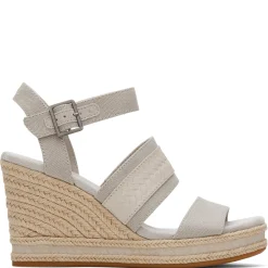 New TOMS Women's , Madelyn Sandal Pebble Grey Canvas