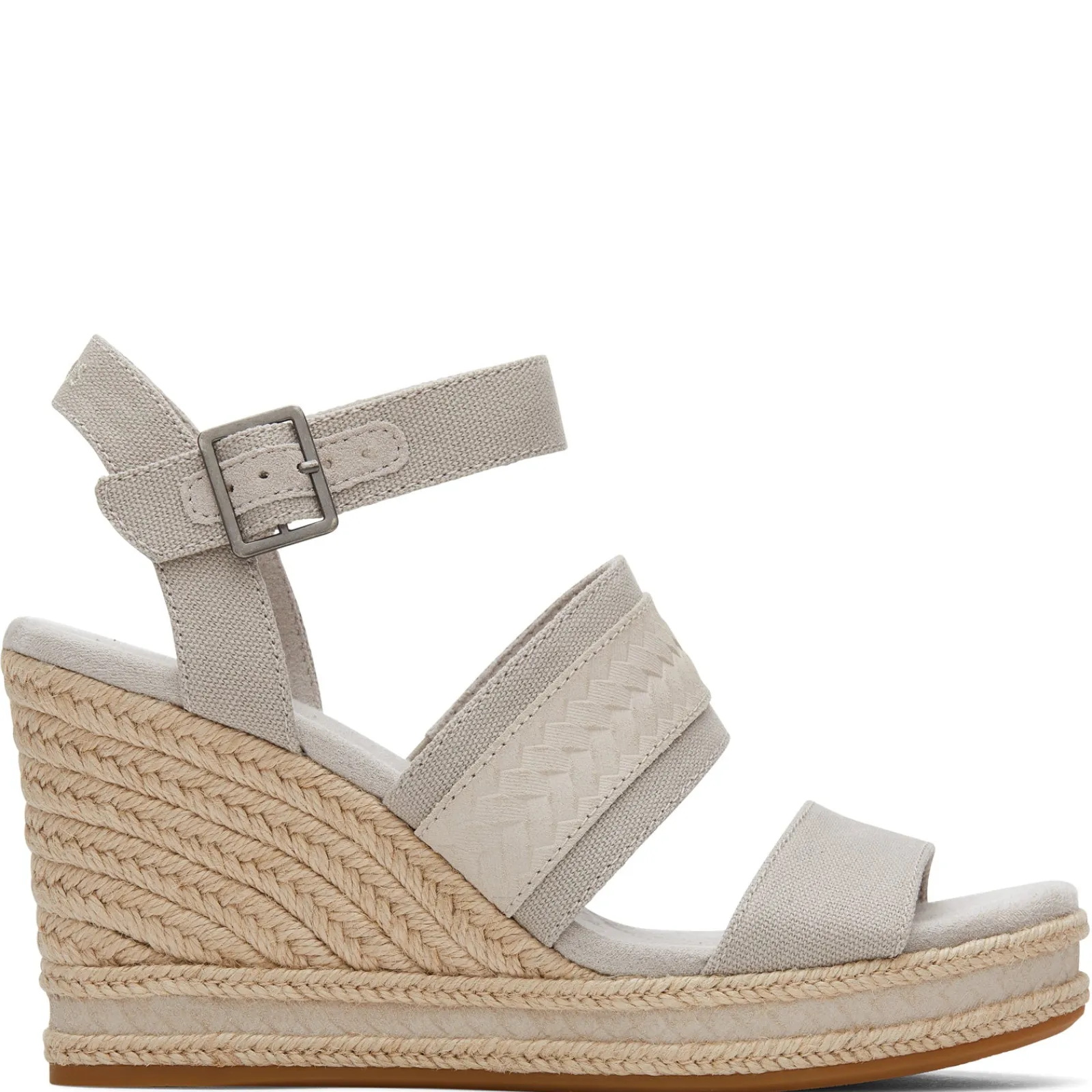 New TOMS Women's , Madelyn Sandal Pebble Grey Canvas