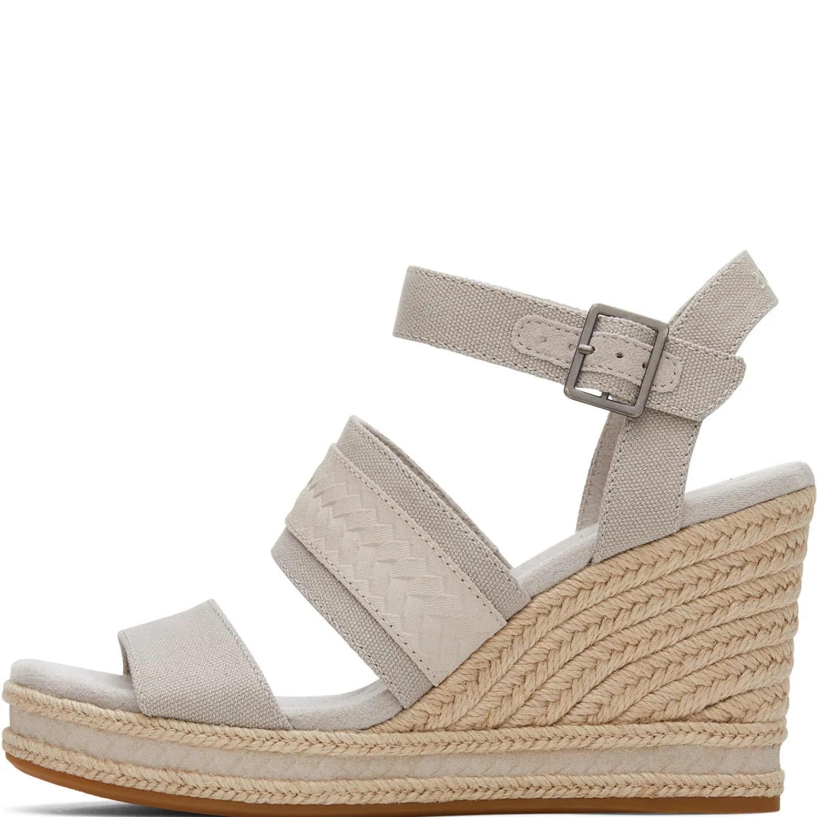 New TOMS Women's , Madelyn Sandal Pebble Grey Canvas