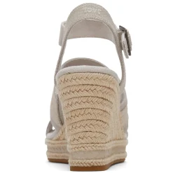 New TOMS Women's , Madelyn Sandal Pebble Grey Canvas