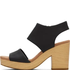 Sale TOMS Women's , Majorca Platform Sandal Black Leather