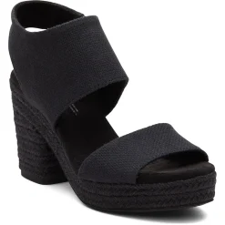 TOMS Women's , Majorca Platform Sandal Black Basketweave