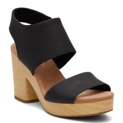 Hot TOMS Women's , Majorca Platform Sandal Black Leather