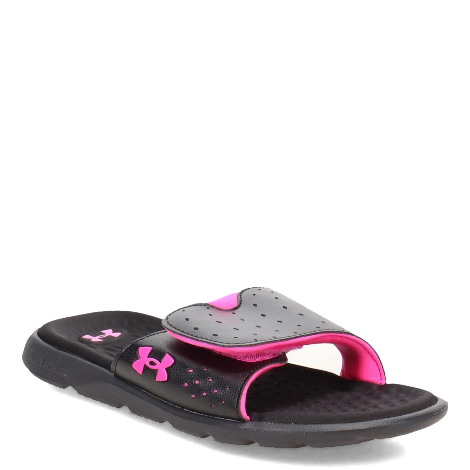 Outlet Under Armour Women's , Ignite 7 Slide Sandal Black/Black/Rebel Pink