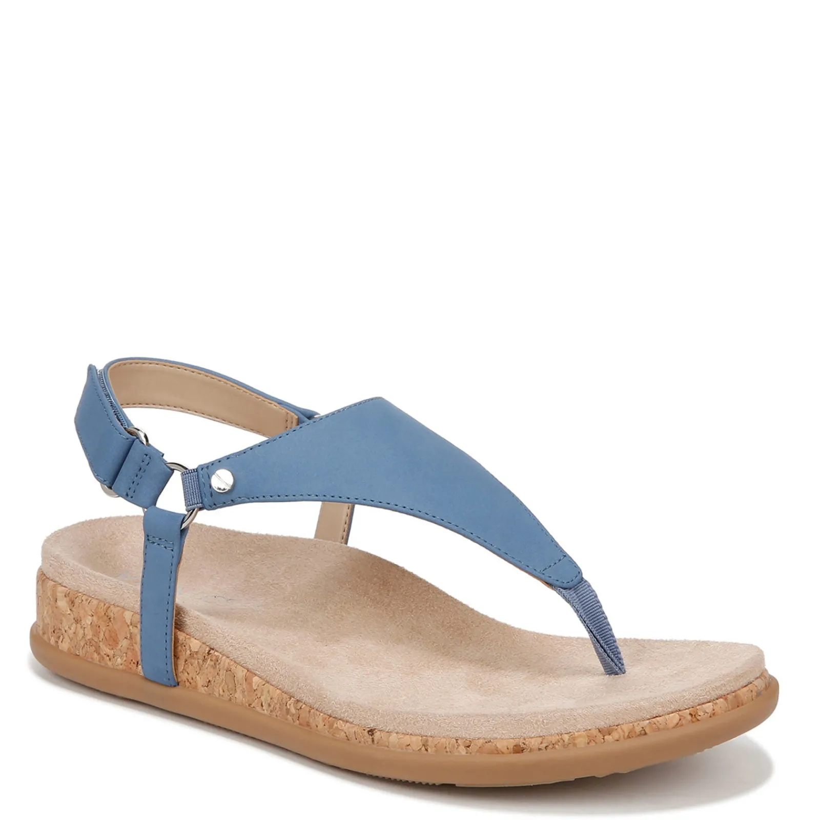 New Vionic Women's , Kirra II Sandal Blue Nubuck Leather
