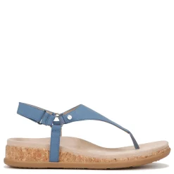 New Vionic Women's , Kirra II Sandal Blue Nubuck Leather