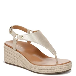 New Vionic Women's , Kirra Wedge Sandal Gold Metallic Leather
