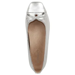 Outlet Vionic Women's , Klara Flat Silver Metallic Leather