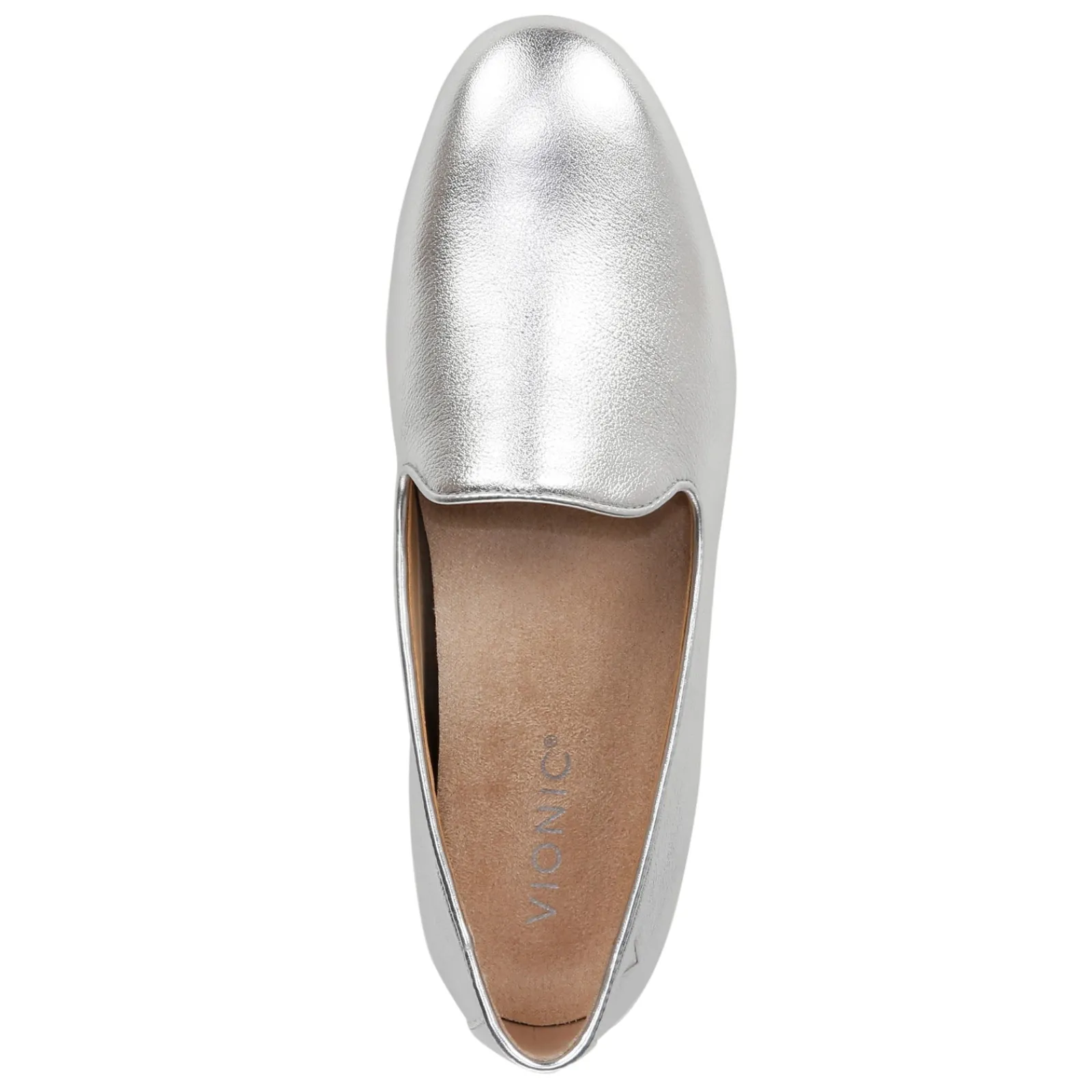Sale Vionic Women's , Willa II Flat Silver Metallic Leather